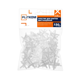 Хрестик для плитки дистанційний 3,0 мм Plitkom, 150 шт