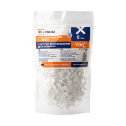 Хрестик дистанційний для клінкеру 8 мм Plitkom, 100 шт