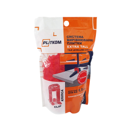 Кліпса системи вирівнювання плитки "Extra Tall" 1,5 мм Plitkom 350 шт (12-20мм)