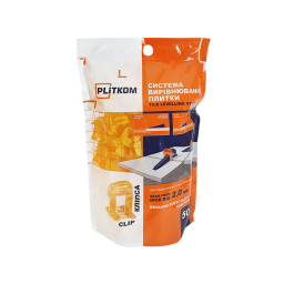 Кліпса системи вирівнювання плитки 2,0 мм Plitkom 500 шт Кліпса системи вирівнювання плитки 2,0 мм Plitkom 500 шт