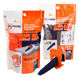 Комплект СВП шов від 1,5 мм 500 кліпс 200 клинів для плитки товщиною 5-13 мм Plitkom Комплект СВП шов від 1,5 мм 500 кліпс 200 клинів для плитки товщиною 5-13 мм Plitkom